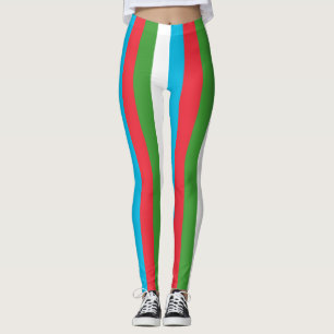 Azerbeidzjan Nationale vlagkleuren Verticaal gestr Leggings