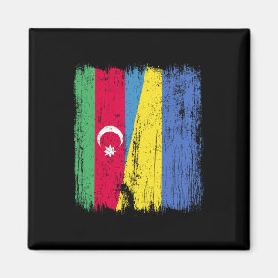 Azerbeidzjan Oekraine Halve Vlag Azerbeidsjaans Oe Magneet