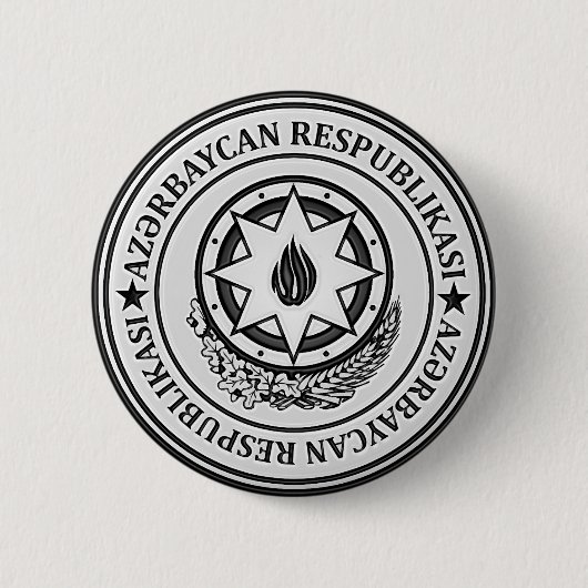 Azerbeidzjan Ronde Embleem Ronde Button 5,7 Cm (Voorkant)