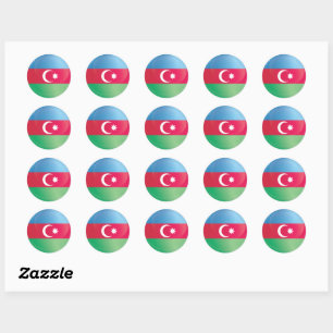 Azerbeidzjan Ronde pictogramvlag Sticker