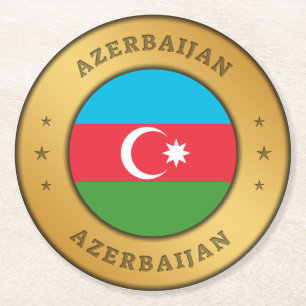 Azerbeidzjan Vlag Button Ronde Kartonnen Onderzetter