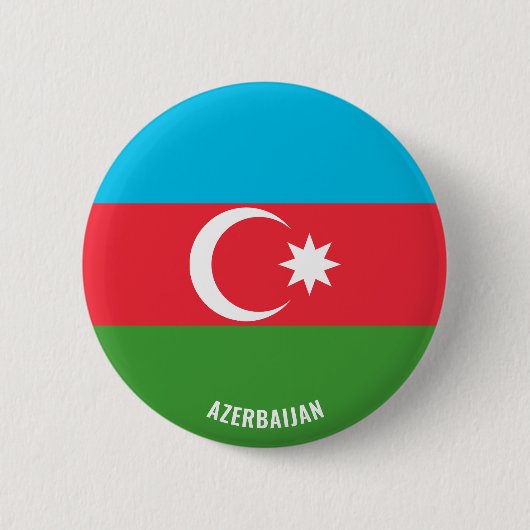 Azerbeidzjan Vlag Charming Patriottic Ronde Button 5,7 Cm (Voorkant)