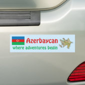 Azerbeidzjan Vlag en Kaart Bumpersticker (Op auto)