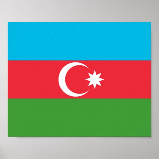 Azerbeidzjan vlag poster (Voorkant)