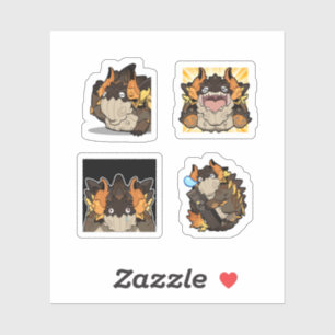 Azhdaha Genshin Impact 4 stickers op één vel
