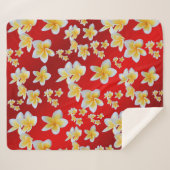 azian, geel, wit, bloem, helder, goud, floraal sherpa deken (Voorkant (horizontaal))