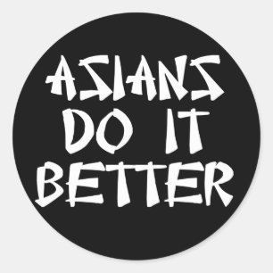 Aziaten doen het beter ronde sticker