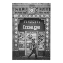 Aziatisch beeld in zwart-wit Chinatown
