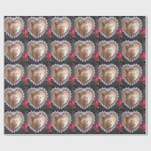 Aziatisch bruidspaar op Heart Swing Art Print Cadeaupapier (Vlak)