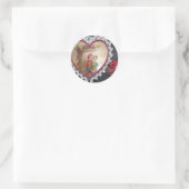 Aziatisch bruidspaar op Heart Swing Art Print Ronde Sticker (Tas)