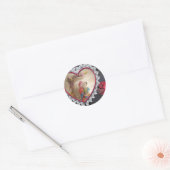 Aziatisch bruidspaar op Heart Swing Art Print Ronde Sticker (Envelop)