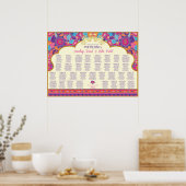 Aziatisch - bruiloft - Henna - Tafelzetplan Poster (Keuken)