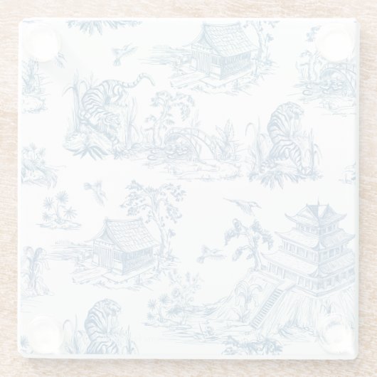 Aziatisch geïnspireerd glazen onderzetter (Achterkant)