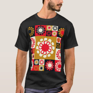 Aziatisch goud rood mozaïek, etnische stijl. t-shirt