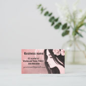 Aziatisch haarflormodel visitekaartje (Staand voorkant)