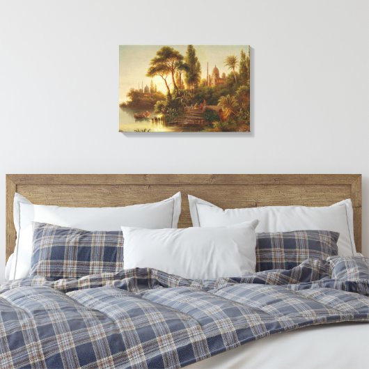 Aziatisch landschap in het avondlicht (Sunset Art) Canvas Afdruk (Insitu (Slaapkamer))
