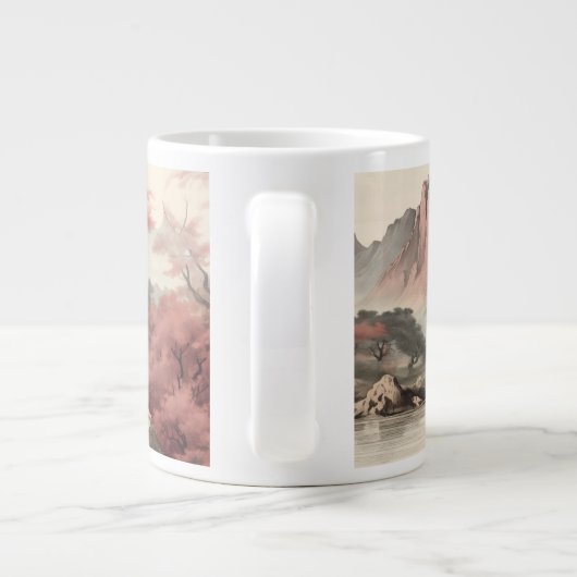 Aziatisch landschap schoonheid extra grote beker (Achterkant)