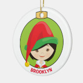 Aziatisch meisje Elf personaliseren Keramisch Ornament (Links)