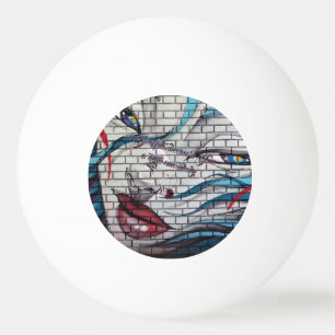 Aziatisch Meisje Graffiti Pingpongballen