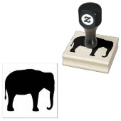 Aziatisch Olifant Silhouet Wildlife Rubberstempel (Gestempeld)