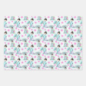 Aziatisch ontwerp inpakpapier plat vel set van 3 (Voorkant)