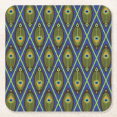 Aziatisch patroon vierkante kartonnen onderzetter (Voorkant)