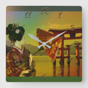 Aziatisch Vierkante Klok