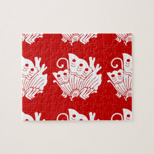 Aziatisch vlinder Japans Kamon ontwerp Legpuzzel