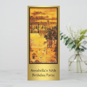 -Aziatische Art Gold 50e verjaardag Kaart (Staand voorkant)