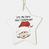 Aziatische Baby 1-kerstkeepaardse versiering Keramisch Ornament (Links)