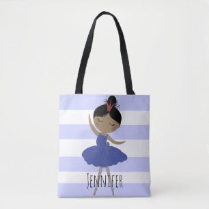 Aziatische Ballerina Blauwe Streep Draagtas