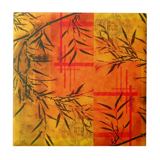 Aziatische Bamboe-wandtegels Tegeltje (Voorkant)