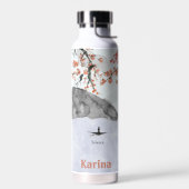 Aziatische bergen, Cherry Blossom, Canoe - Silence Waterfles (Links)