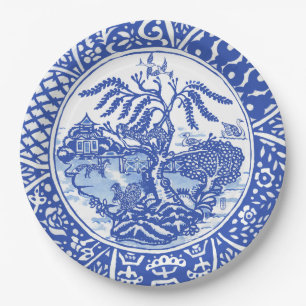 Aziatische blauwe eekhoorn vogel vos Wilde Tempera Papieren Bordje