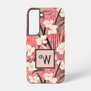 Aziatische Bloem Roze Perzik Witte Chinoiserie Mon Samsung Galaxy Hoesje