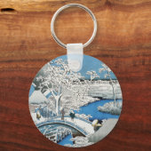 Aziatische Brug- en sneeuwlandschapsSleutelhanger Sleutelhanger (Voorkant)
