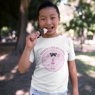 Aziatische Cheerleader Custom Girls Birthday Party T-shirt