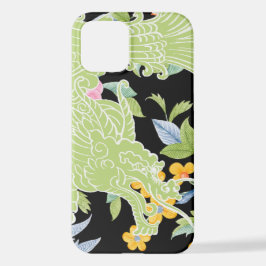 Aziatische draak - Groene groene kalkpastel iPhone 12 Hoesje