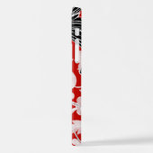 Aziatische draak - Zwart op rood iPhone Hoesje (Linkerkant)