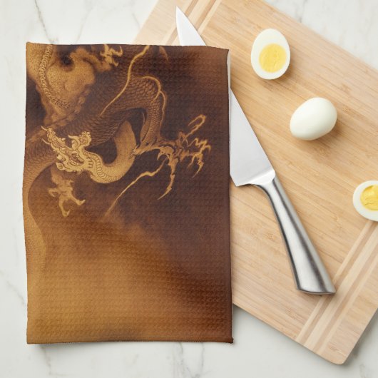 Aziatische Dragon Keukenhanddoek (Quarter Fold)