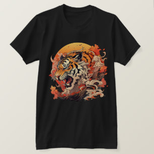 Aziatische geïnspireerde stijl Retro Japanse Tijg T-shirt