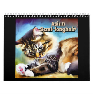 Aziatische halflangharen kalender