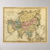 Aziatische Handkleurige Atlas Map Poster (Voorkant)