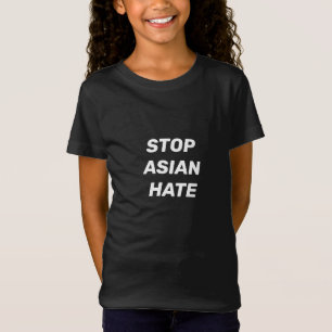 Aziatische Hate stoppen, witte letters kinderen T-shirt