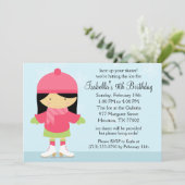 Aziatische ijsschaatsfeest kaart (Staand voorkant)