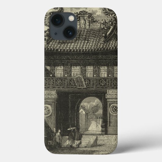 Aziatische imperiale tempel in zwart-wit Case-Mate iPhone case (Achterkant)