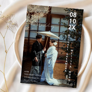 Aziatische Japanse concept fotohuwelijk Kaart