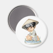 Aziatische jongen magneet (Voorkant / Achterkant)