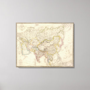 Aziatische kaart canvas afdruk