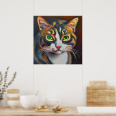 Aziatische kat poster (Keuken)